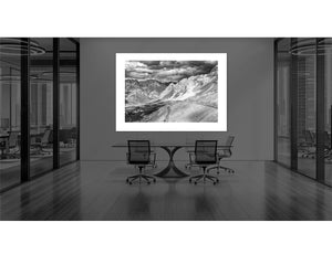 Tour de France on the Col du Galibier, B&W cycling office print by davidt