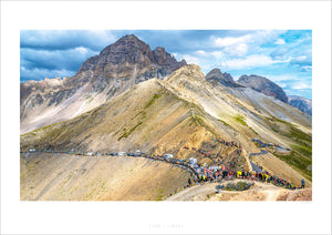 Le Grand Galibier in the French Alps with the Tour de France visiting