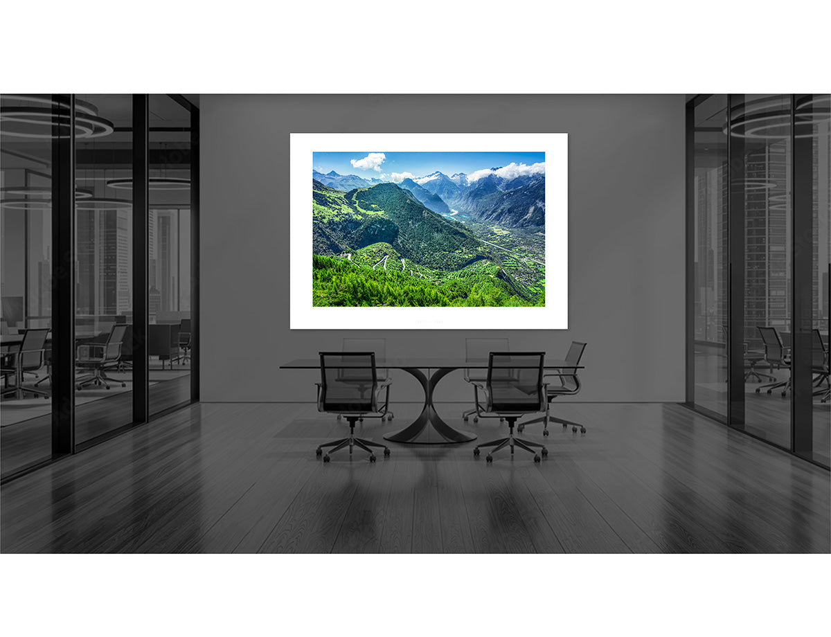 Alpe d'Huez - Landscape - Gifts for cyclists. Cycling office decor.