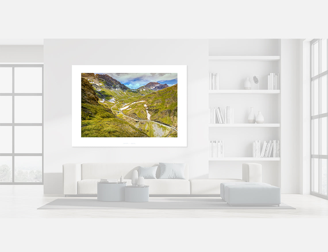 Col de I'Iseran Cycling Photography Print Cycling Interiors, Luxury Gifts for Cyclists, Photography Prints by David