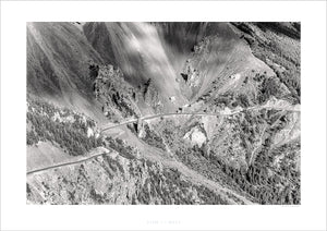 Col d'Izoard Casse Deserte Black and white cycling photography print by davidt Cycling Art. Unique gifts for cyclists.