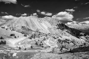 Col d'Izoard - Rider on the Road black and white cycling landscape print by davidt