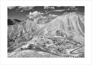 Col d'Izoard - Top - B&W photography prints, gifts for cyclists by davidt