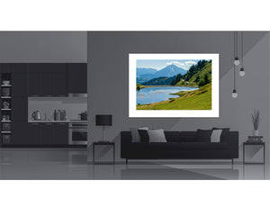 Col de Joux Plane - Lakeside Print Cycling Landscapes by davidt