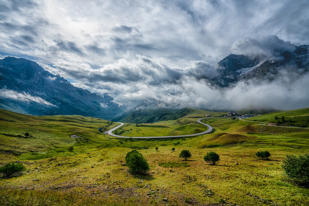 Col du Lautaret - After the Storm  Where the top of the Col du Lautaret meets the bottom of the Col du Galibier.  Gifts for cyclist, cycling prints by davidt