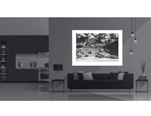 Col du Lautaret with the La Meije Glacier B&W Great cycling climbs by davidt