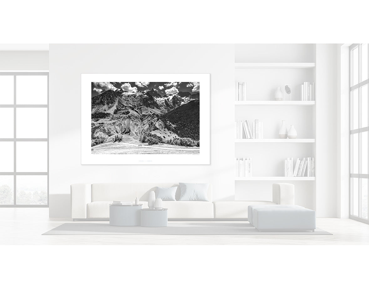 Col du Lautaret and La Meije Glacier B&W Great cycling climbs by davidt