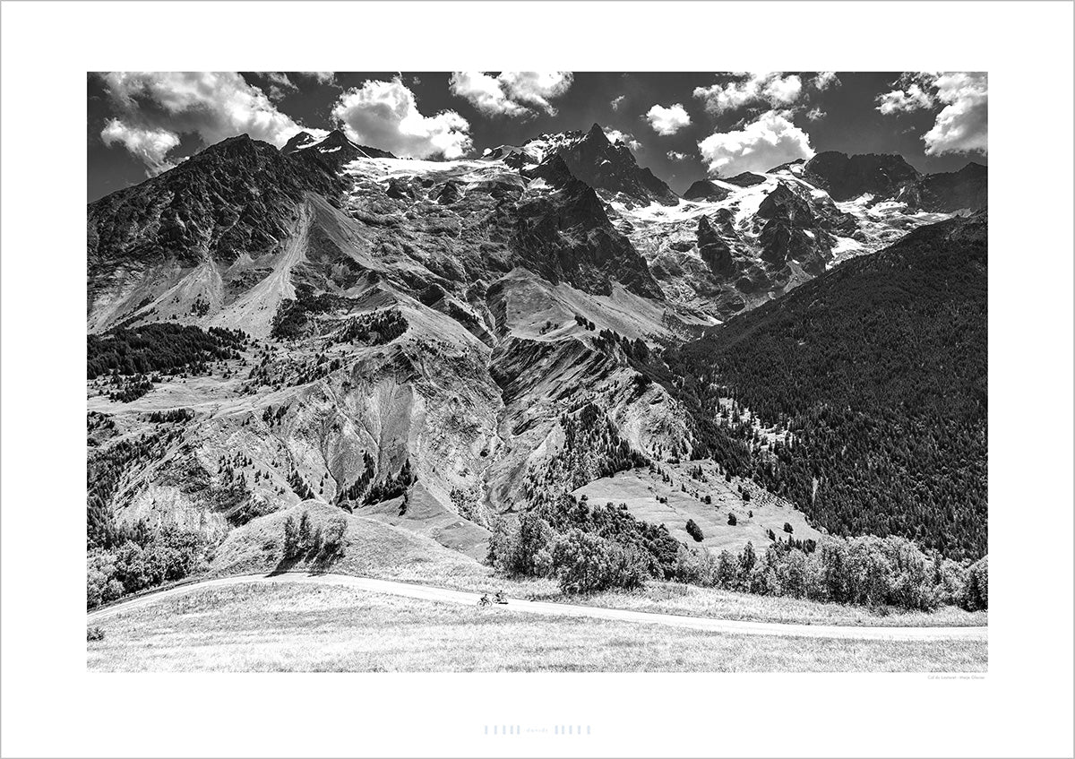 Col du Lautaret La Meije Glacier B&W Great cycling climbs by davidt