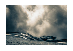 Col d'Aubisque - Let it Roll. Black and White split tone Limited Edition Cycling landscape photography prints, gifts for cyclists