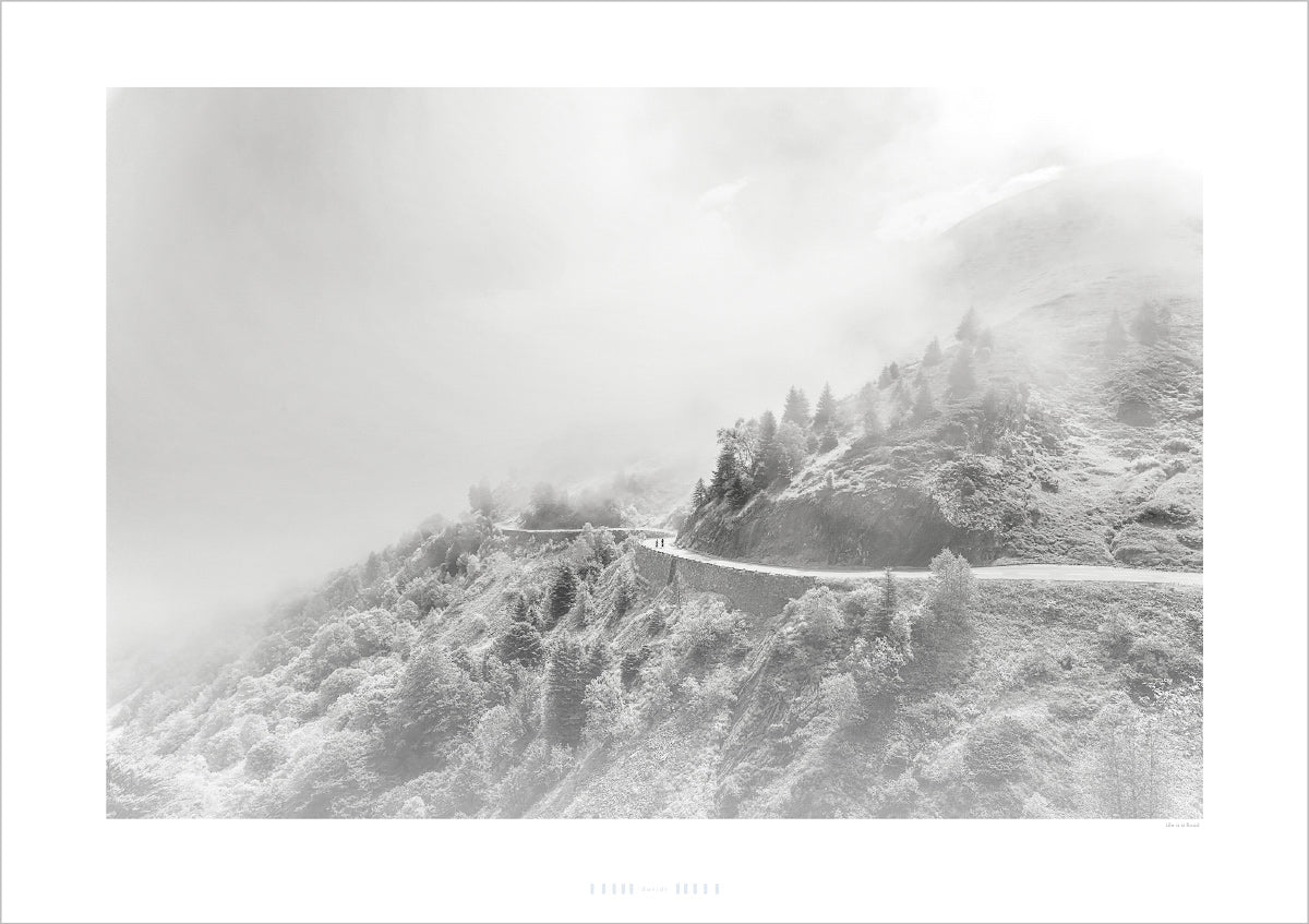 Cycling Art. Life is a Road - Black & White Cycling Photography Prints by davidt