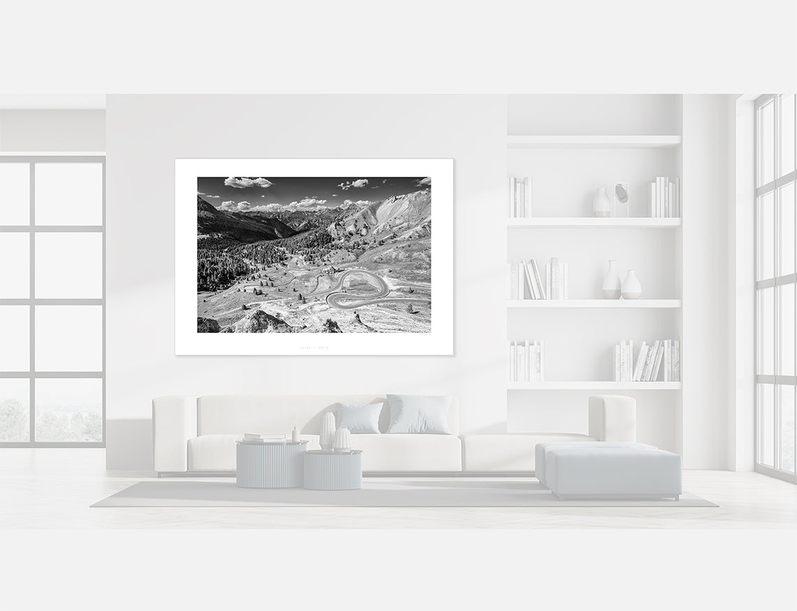 Col d'Izoard - Look North - b & w. Cycling photography prints by davidt