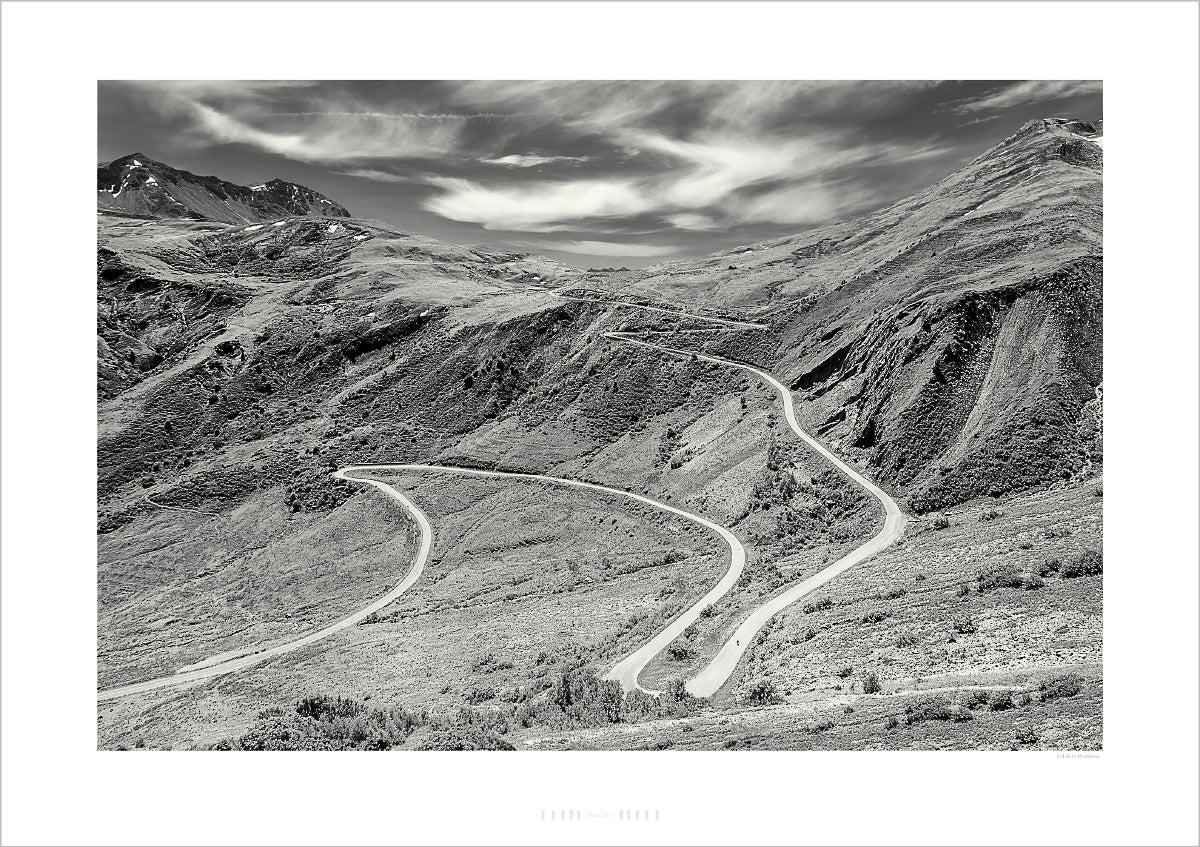 Col da la Madeleine - Black and white cycling photography prints. Unique gifts for cyclists.