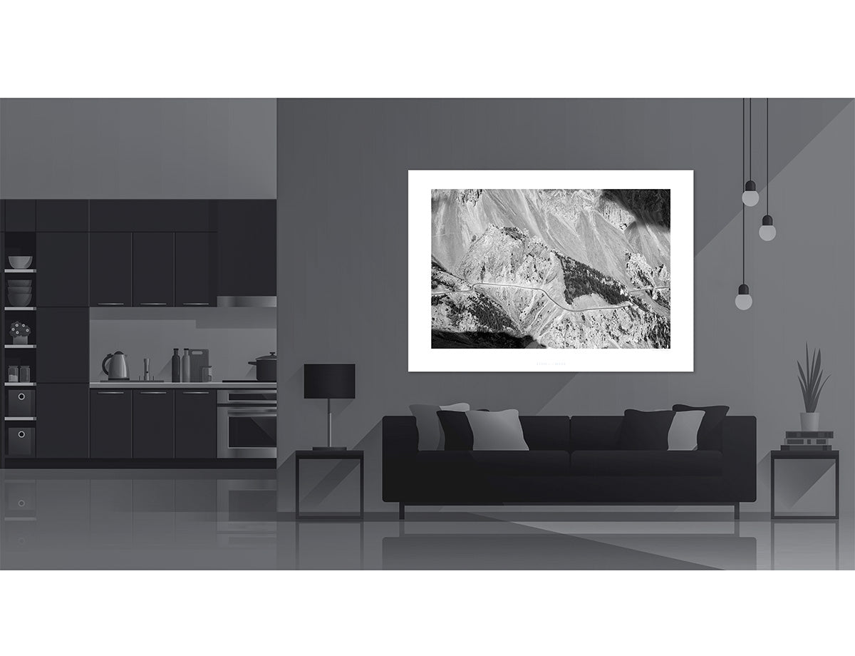 Col d'Izoard - Modern Day Hero 2 B&W - Gifts for cyclists