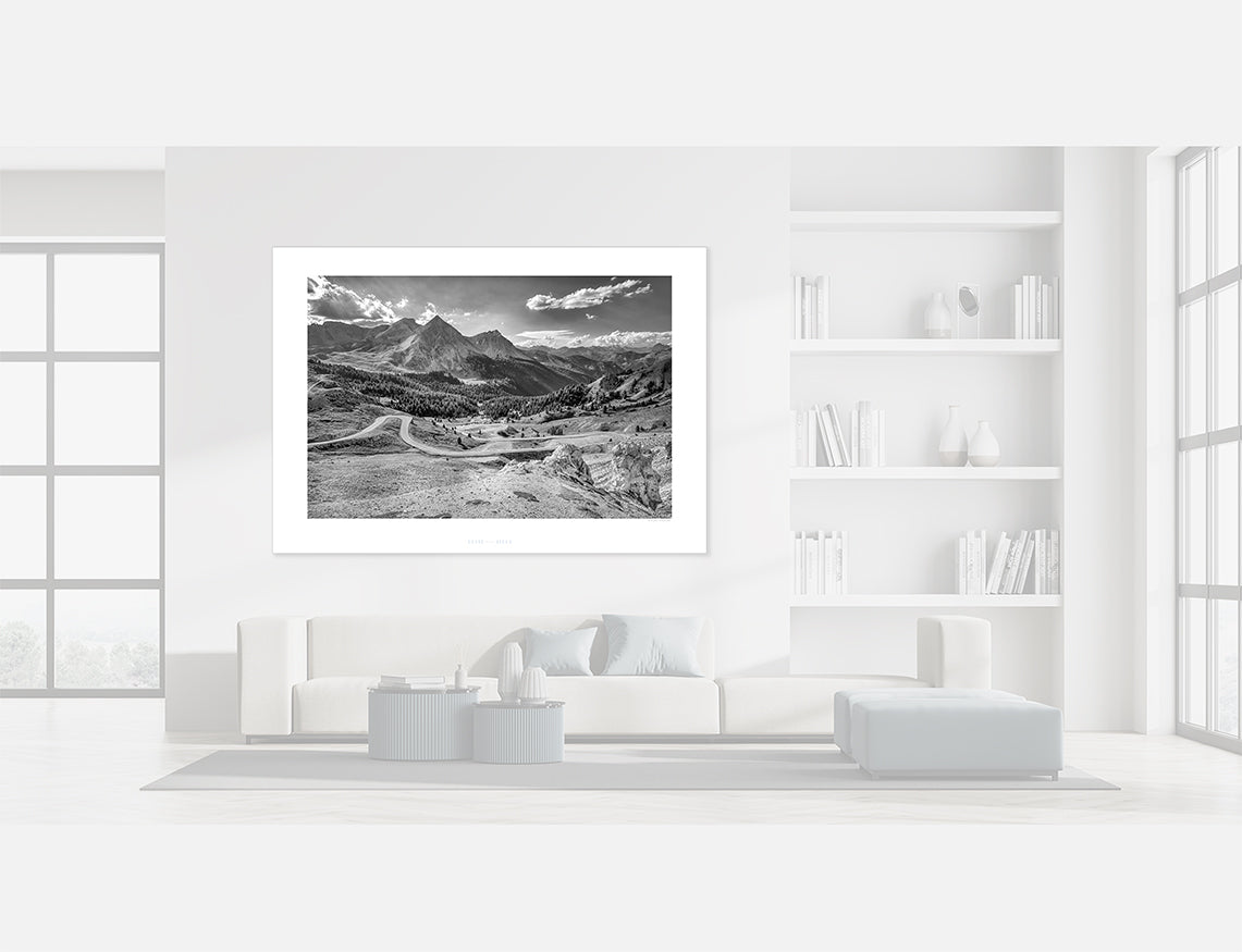 Col d'Izoard - Northern Climb - b & w cycling photography print by davidt. Gifts for cyclists