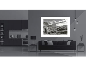 Passo Gardena - black and white cycling photography office home prints by davidt
