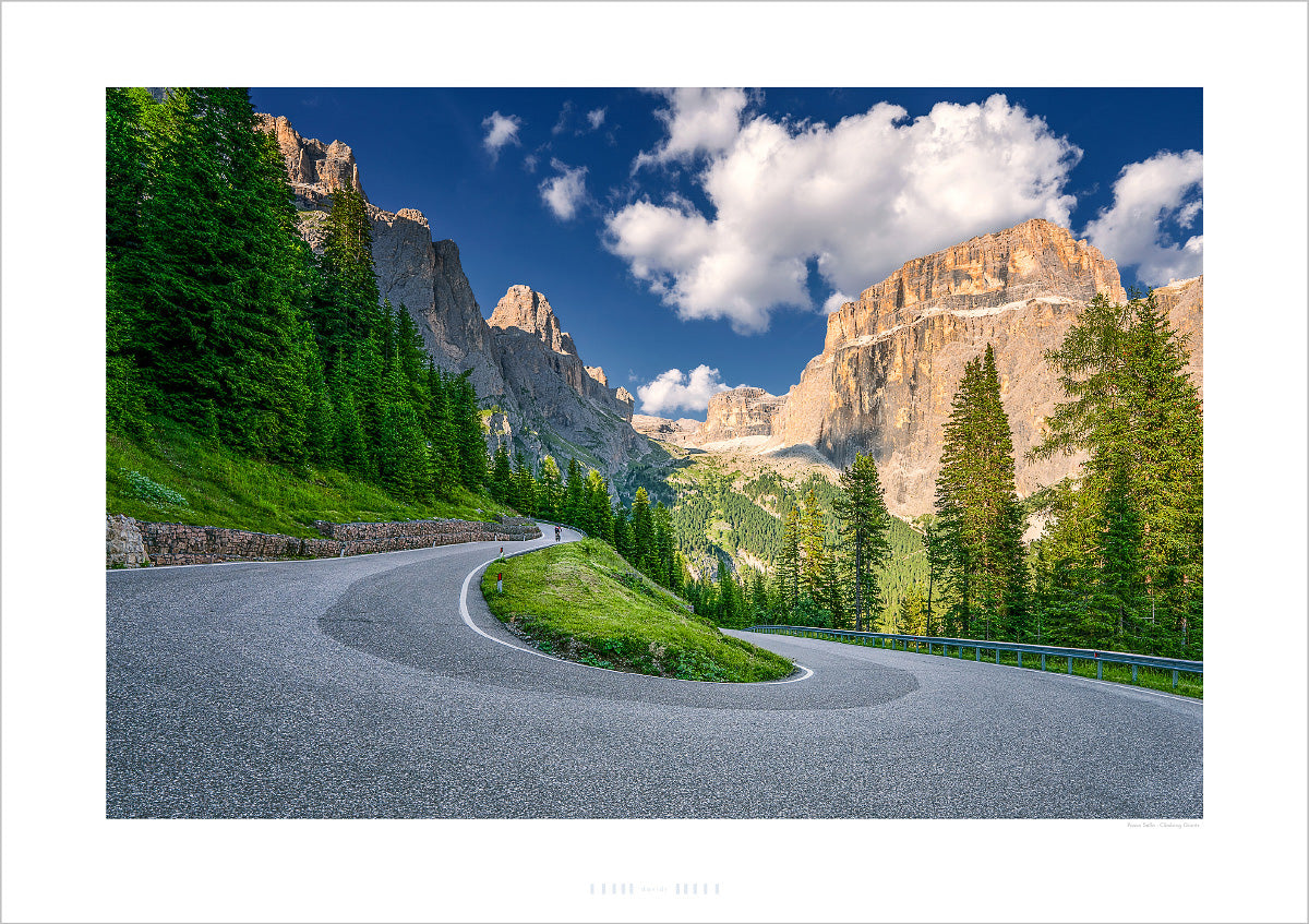 The Dolomites - Passo Sella, Cycling Prints, Cycling Art, Unique Gifts for Cyclists, Cycling Decor, Cycling Photography Prints,