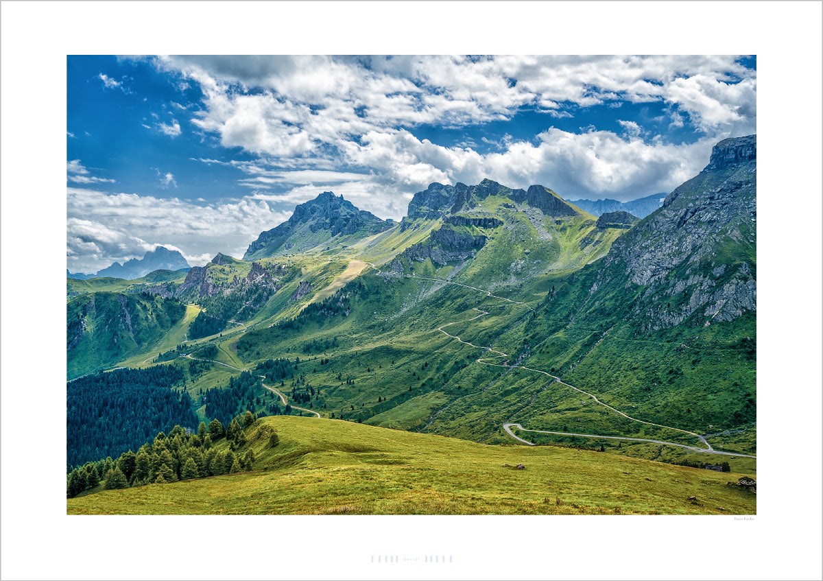 Passo Pordoi - Ski Slopes - The Dolomites - Gifts for Cyclists, Cycling Photography Prints by davidt