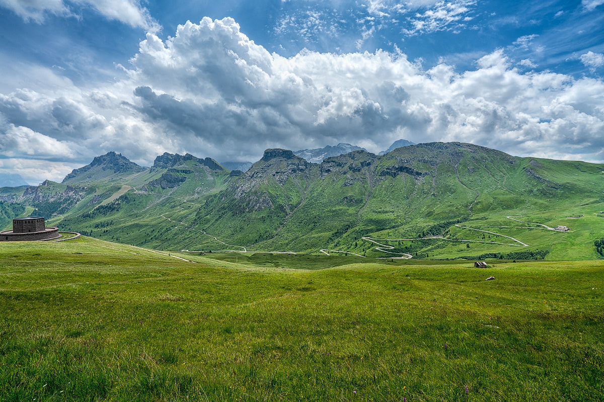 Passo Pordoi - Eastern Valley - The Dolomites - Gifts for Cyclists, Cycling Photography Prints by davidt