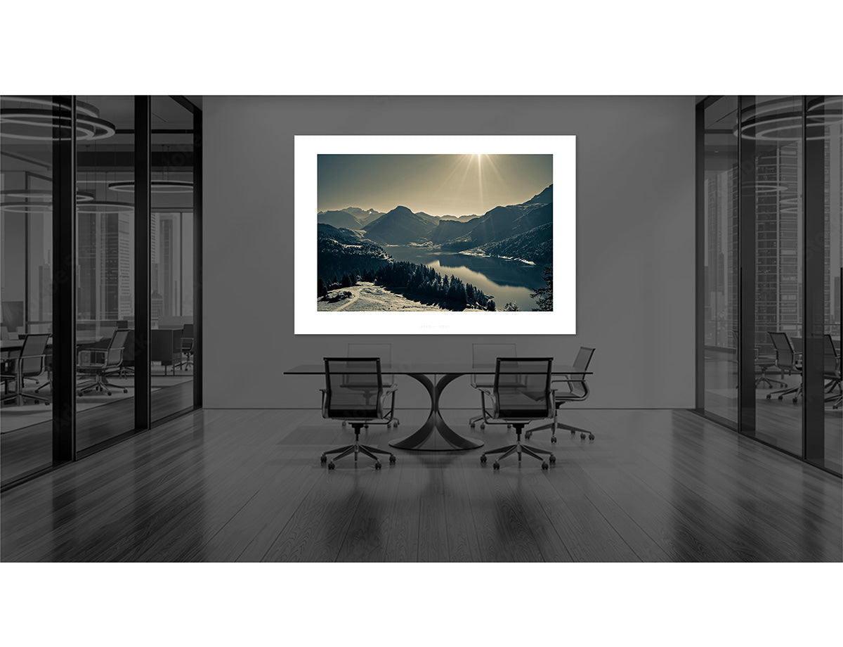 Col du Pré - Lakeside - Print B&W Great Cycling Climbs by davidt