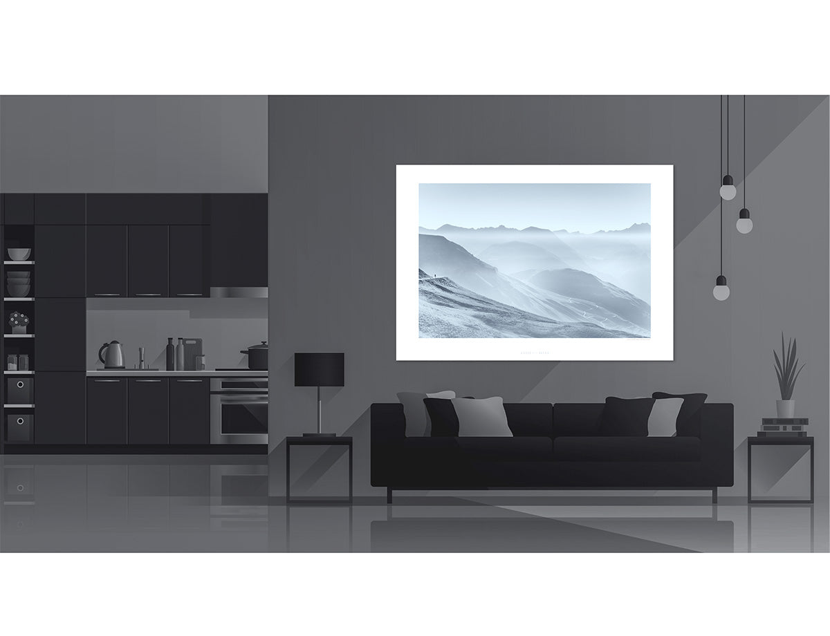 Col de la Bonette - Riders of the High Mountains - Limited Edition - Duotone cycling photography print by davidt. Outside is free