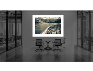 Riders on the Barrage de Roselend Print Great cycling climbs by davidt