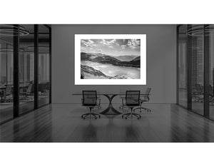 Lac de Roseland - B&W Cycling landscapes prints of the Great cycling climbs by davidt