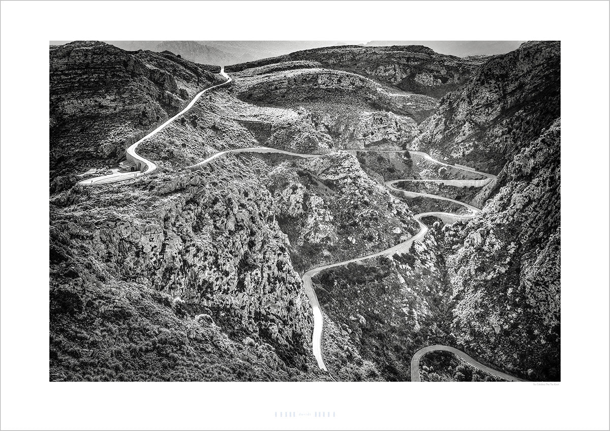 Sa Calobra The Tie Knot Black and white photography print, Mallorca, Cycling Prints, Cycling Art, Unique Gifts for Cyclists