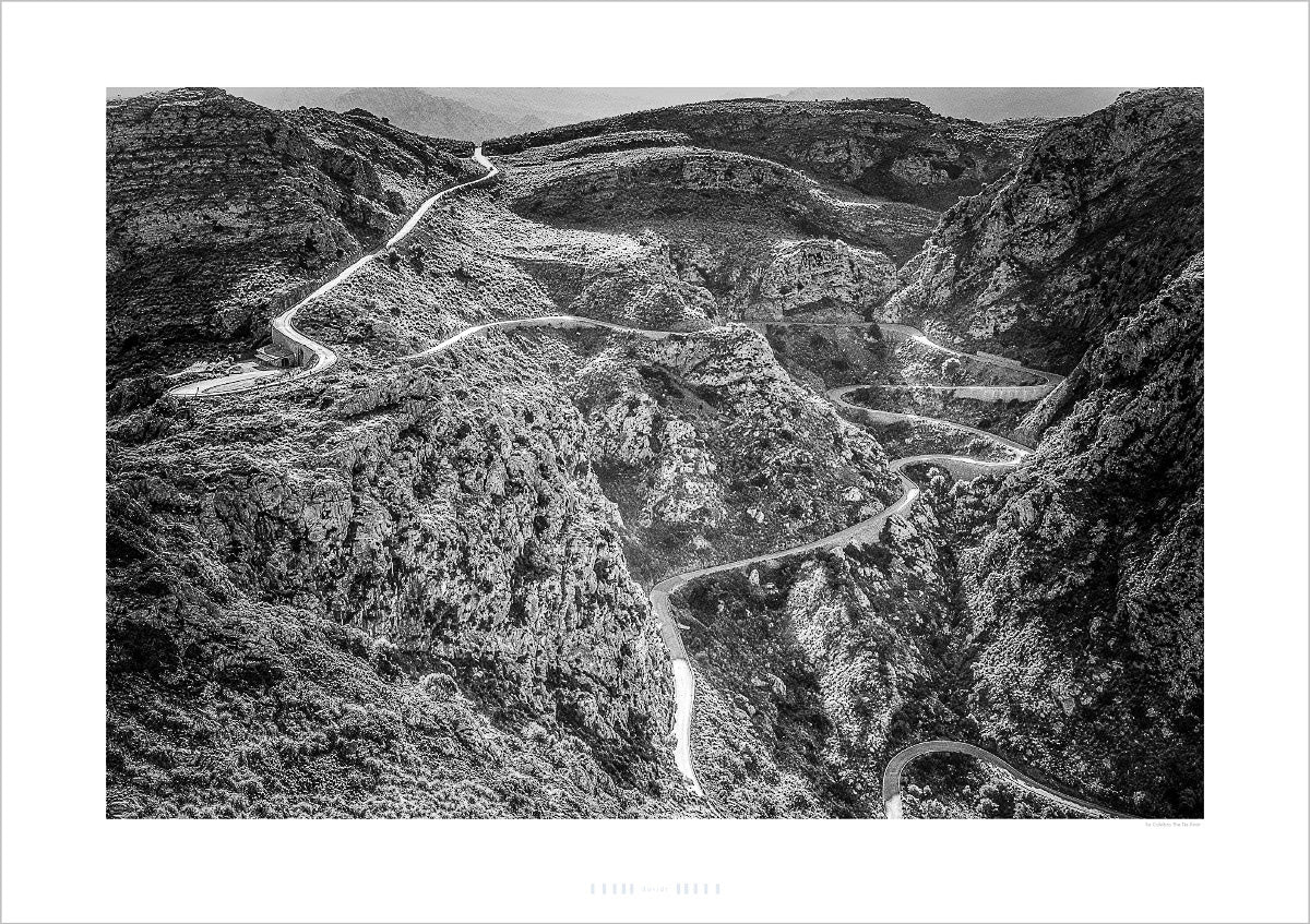 Sa Calobra The Tie Knot Black and white photography print, Mallorca, Cycling Prints, Cycling Art, Gifts for Cyclists