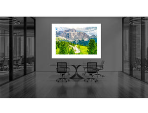 Passo Sella - On the Shoulders of Giants. Cycling prints. Cycling Art. Gifts for cyclists. Passo Sella The Dolomites by davidt