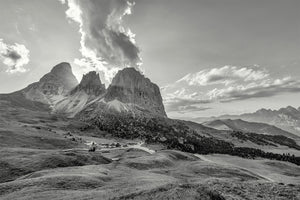 Passo Sella Black and white photography print The Dolomites - Gifts for Cyclists, Cycling Photography Prints by davidt