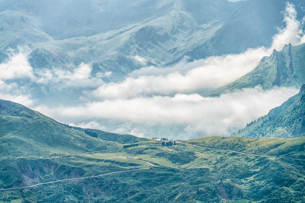 The Col du Soulor meets the Aubisque. Cycling Art. Unique gifts for cyclists.