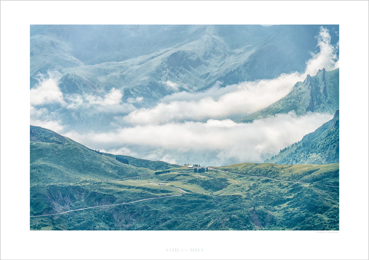 Col du Soulor meets the Aubisque. Cycling Art. Unique gifts for cyclists.