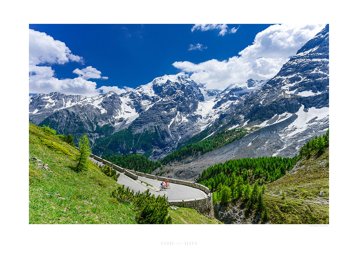 Passo Stelvio Classic Side colour. Cycling Art. Unique gifts for cyclists. Cycling decor, Cycling Photography Prints,