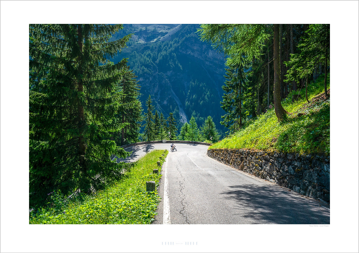 Passo Stelvio Lower Slopes. Cycling Art. Unique gifts for cyclists. Cycling decor, Cycling Photography Prints, Cycling interiors, Luxury Gifts for Cyclists, Photography prints by Davidt