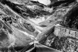 Passo Stelvio - Mid Slopes - Limited Edition duotone cycling photography prints by davidt. Gifts for cyclists