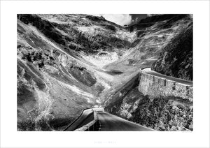 Passo Stelvio - Mid Slopes - Limited Edition duotone cycling photography prints by davidt