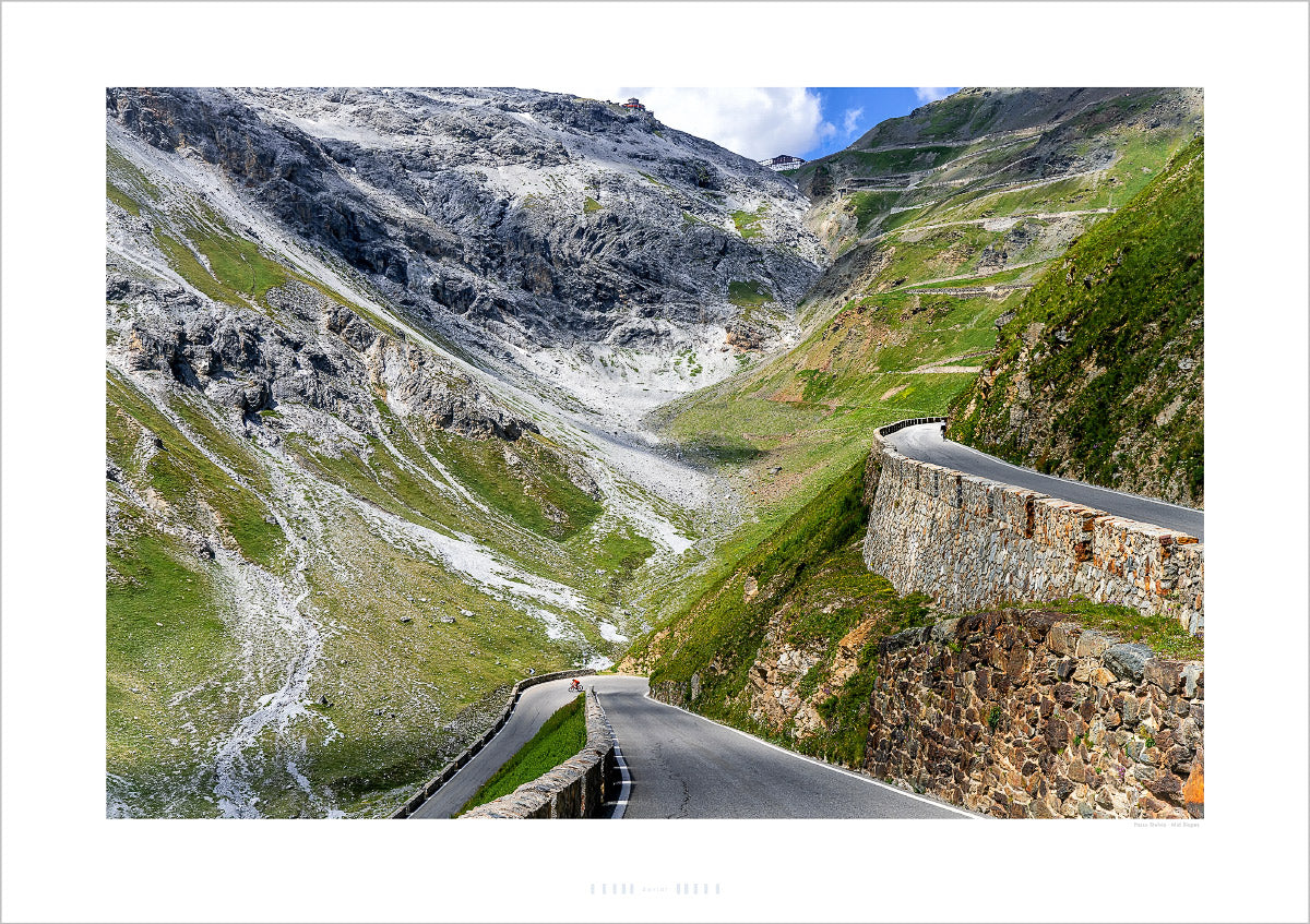 Passo Stelvio Mid Slopes. Cycling Art. Unique gifts for cyclists. Cycling decor, Cycling Photography Prints, Cycling interiors, Luxury Gifts for Cyclists, Photography prints by Davidt