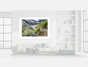 Passo Stelvio Mid Slopes. Cycling Art. Unique gifts for cyclists. Cycling decor, Cycling Photography Prints, Cycling interiors, Luxury Gifts for Cyclists, Photography prints by Davidt