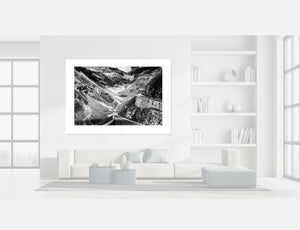 Passo Stelvio - Mid Slopes - Limited Edition duotone cycling photography prints by davidt. Gifts for cyclists