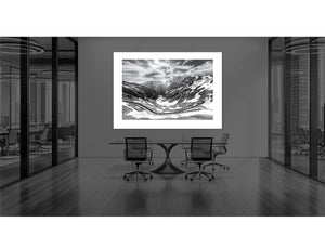 Passo Stelvio Stairway to Heaven Black and white cycling landscape photography office prints 