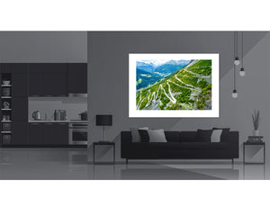 Torri di Fraele - Mountain Climb artwork displayed in a modern living room setting.