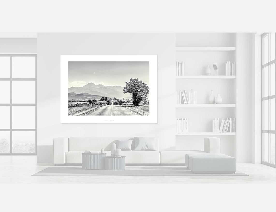 Road to the Tourmalet Limited Edition - Gifts for cyclists, Black and white duotone cycling photography print by davidt.