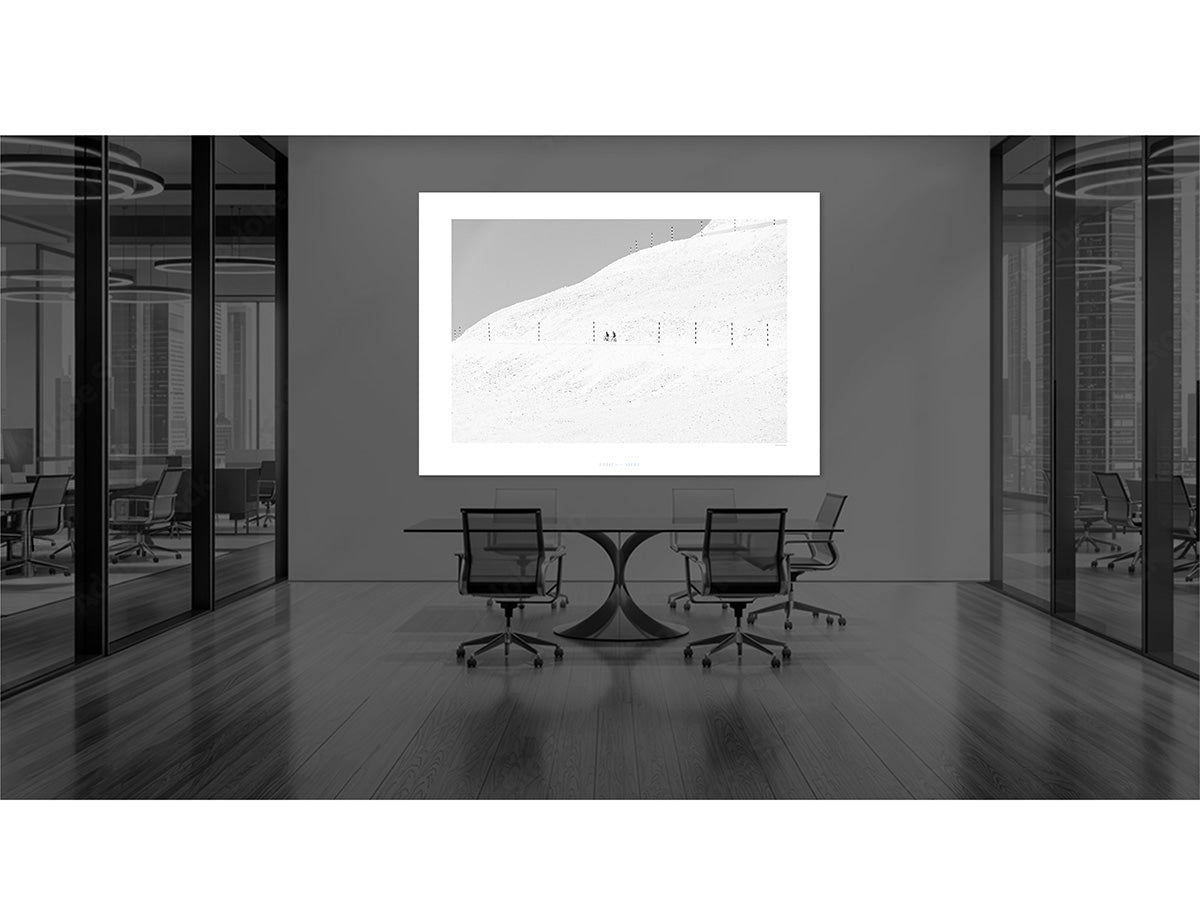 Mont Ventoux - 2 Riders set against the summer sunlight slopes of Mont Ventoux 