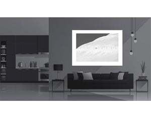 Mont Ventoux - 2 Riders set against the sunlight slopes of Mont Ventoux - b&w 