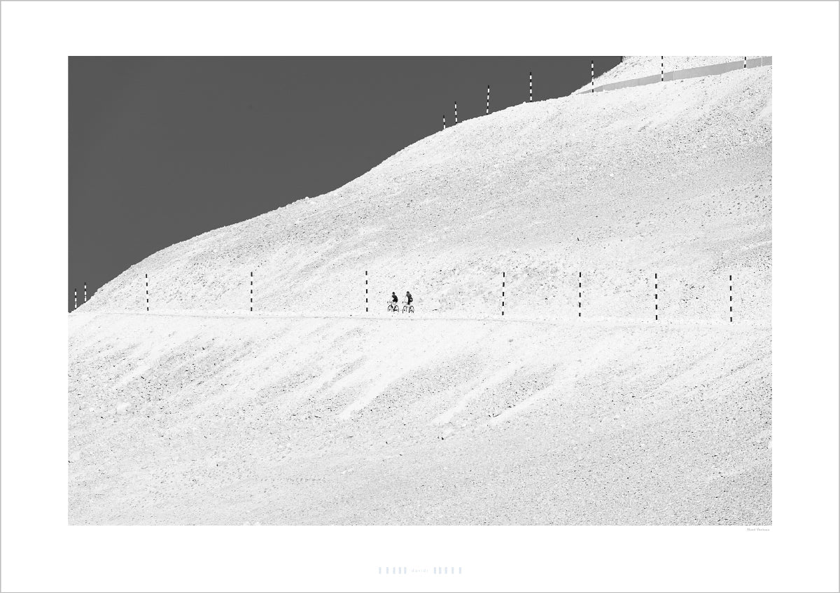Mont Ventoux - 2 Riders - b&w - Dark - Cycling photography prints and photos by davidt.