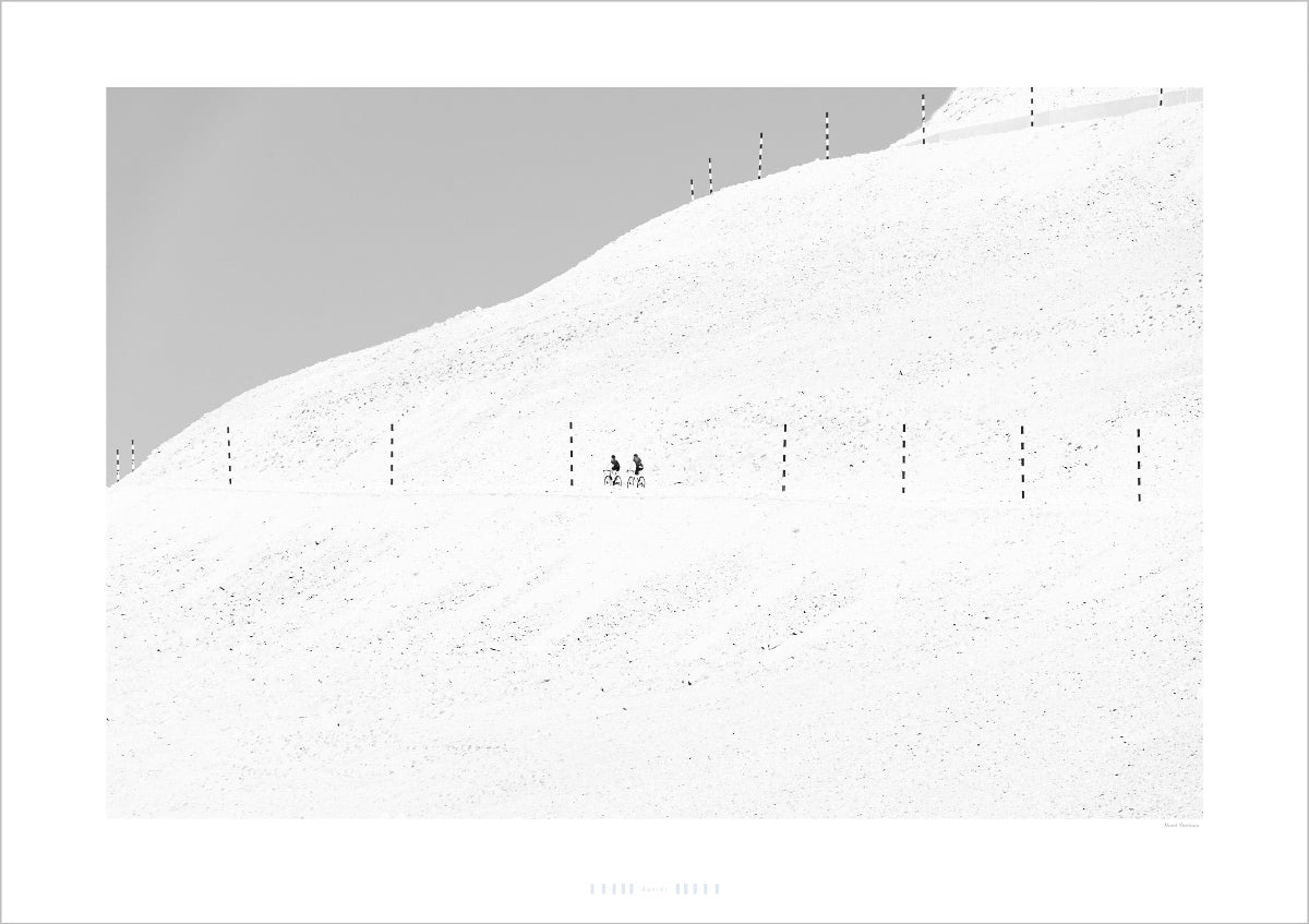 Mont Ventoux - 2 Riders - b&w - Cycling photography prints.