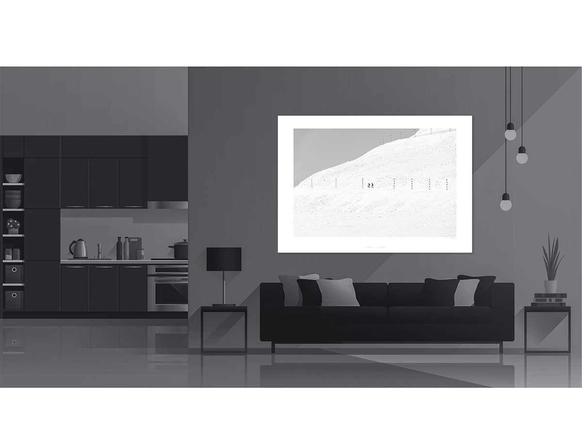 Mont Ventoux - 2 Riders set against the sunlight slopes of Mont Ventoux 