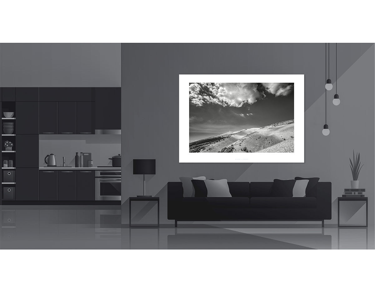 Mont Ventoux Black and white cycling photography prints. Gifts for cyclists by davidt. Cycling art. Cycling photography