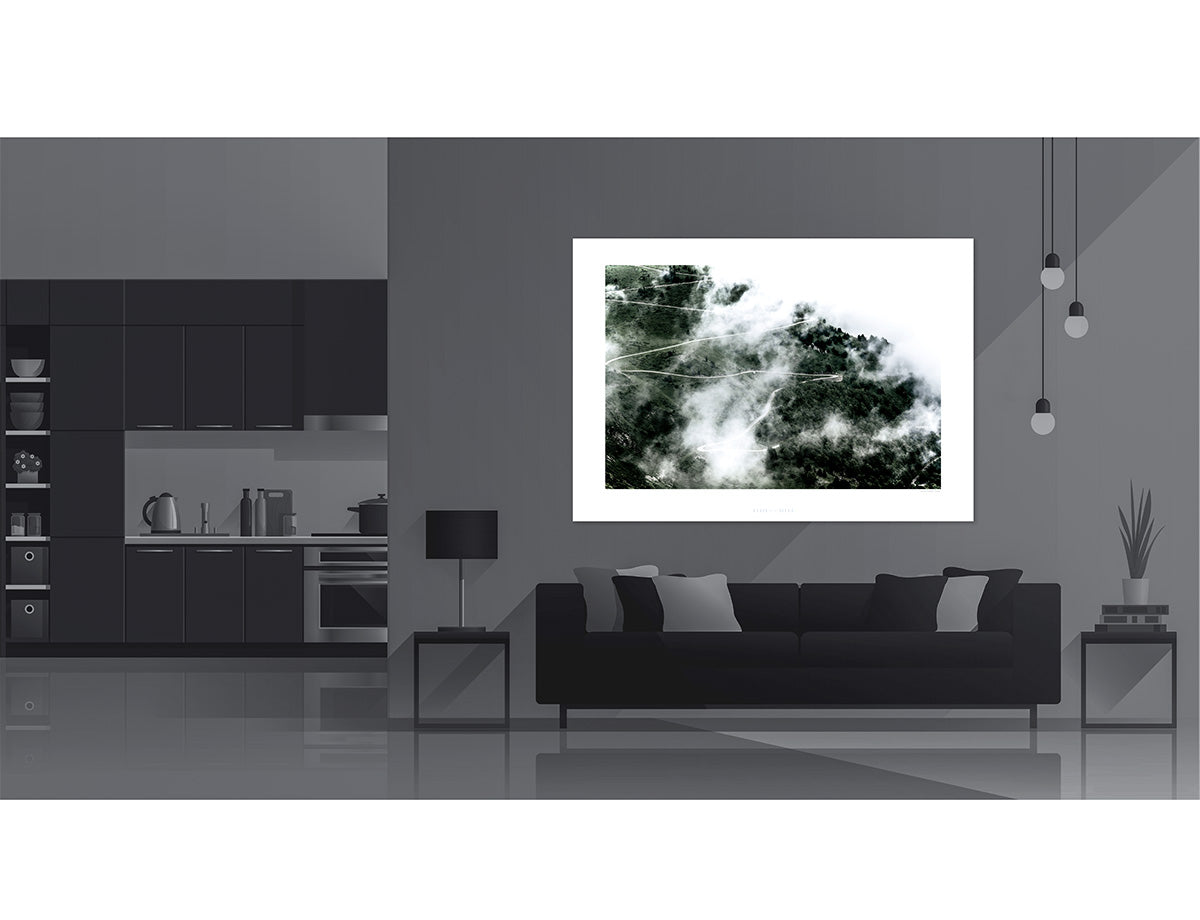 Port de Pailhères - Clouds - Cycling prints by davidt. Cycling art of the great cycling climbs by davidt