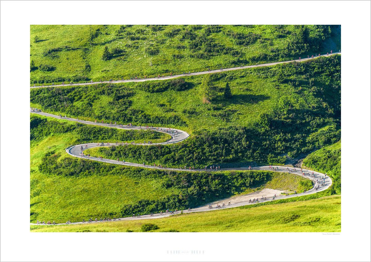 Passo Pordoi - Riders of the Maratona 2022 - The Dolomites - Gifts for Cyclists, Cycling Photography Prints by davidt